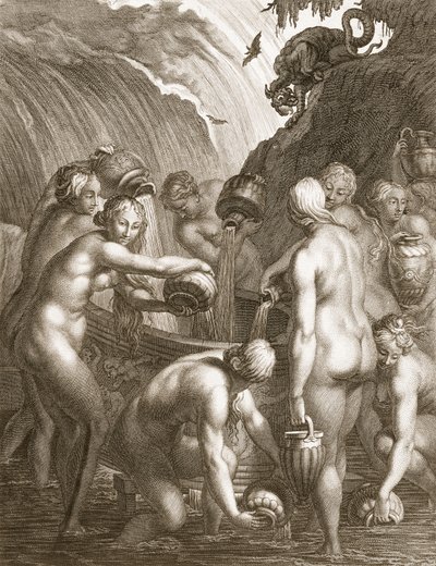 The Danaids Condemned to Fill Bored Vessels with Water, 1730 by Bernard Picart